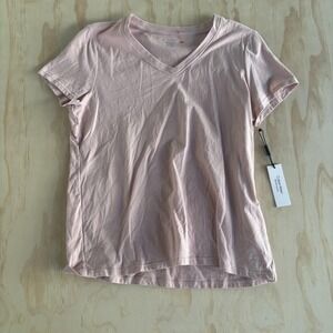 Calvin Klein Performance Shirt Womens XL Pink V Neck Short Sleeve Workout Tee